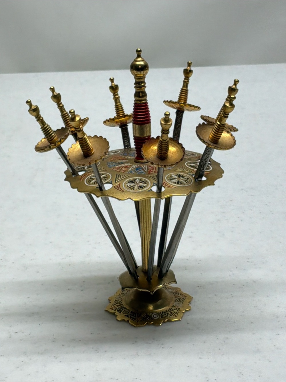 Vintage Toledo Mini Sword Cocktail/Appetizer Picks; Full Set Of 8 Made in Spain